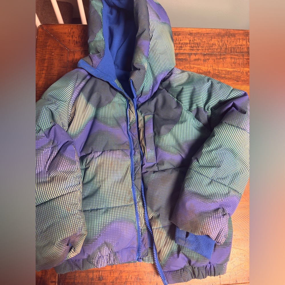 Kids' Blue and Green Hooded Jacket